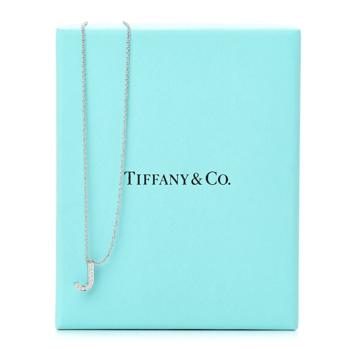 Platinum Diamond Letters J Pendant Necklace