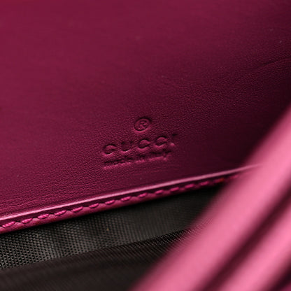 Gucci GG Supreme Monogram Moon Calfskin Padlock Continental Chain Wallet Beige Ebony Hibiscus Red New Rosette 7 of 7