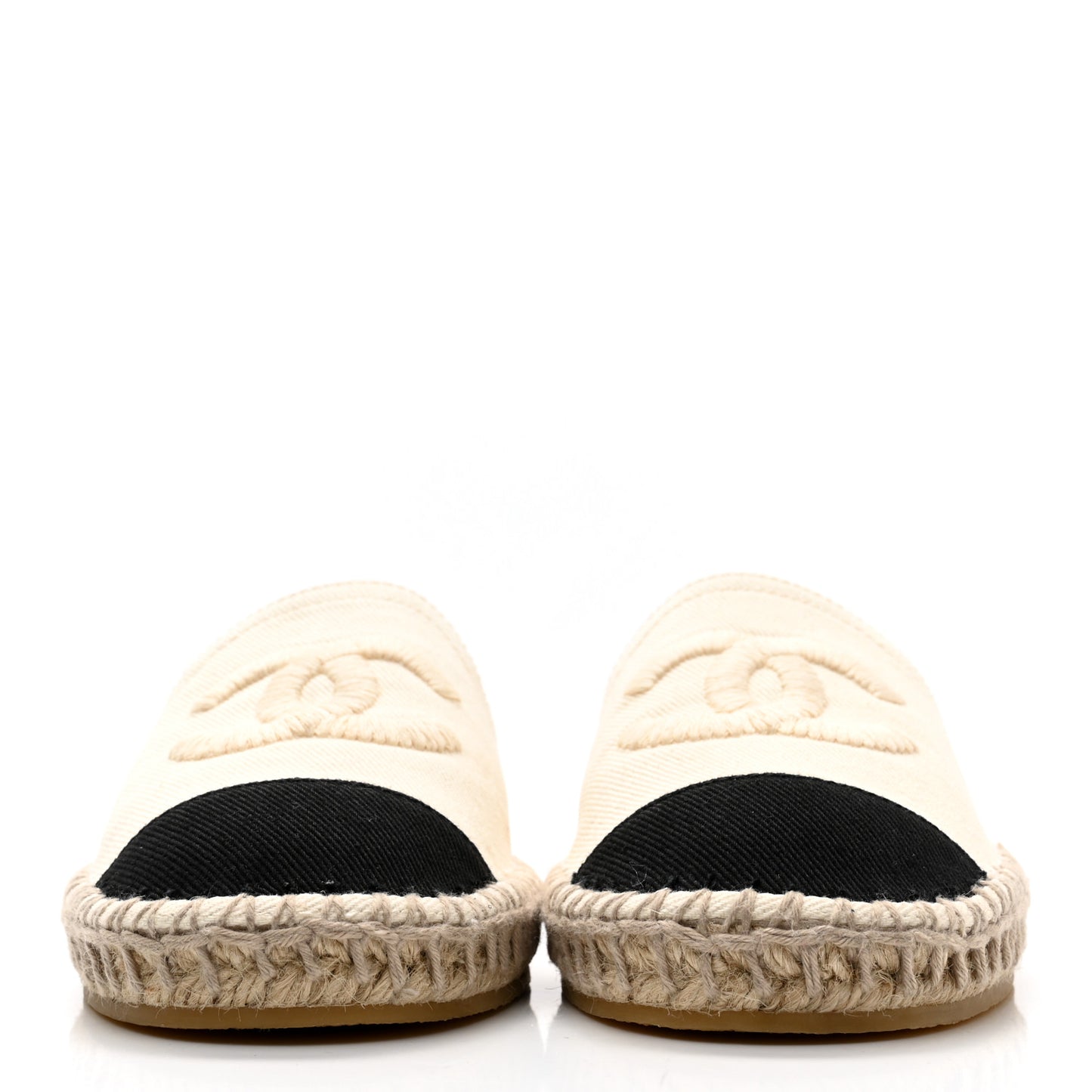 Denim CC Espadrille Mules 36 White Black