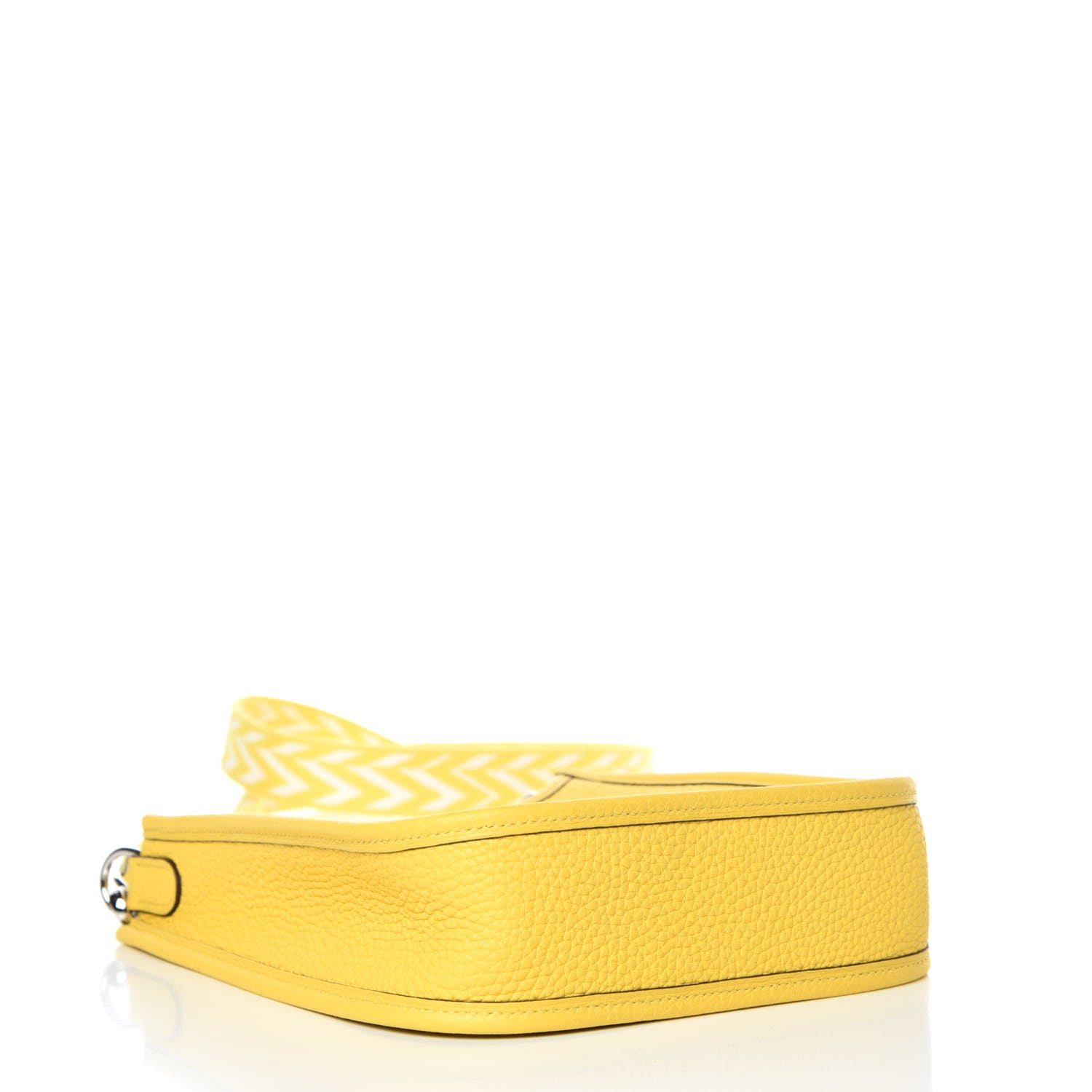 Hermes Taurillon Clemence Amazone Evelyne TPM Jaune De Naples White 4 of 9