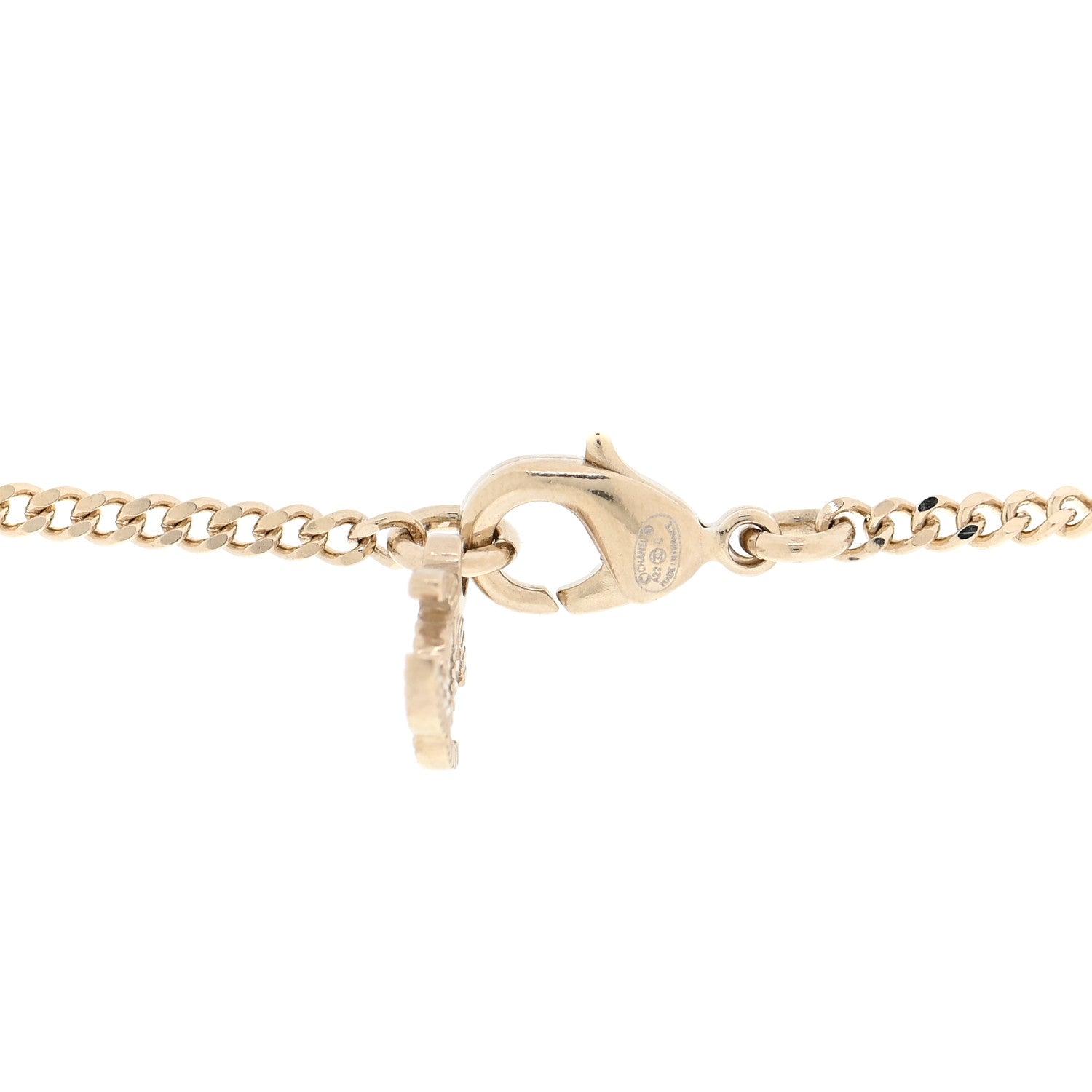Chanel Crystal CC Chain Necklace Gold 5 of 5