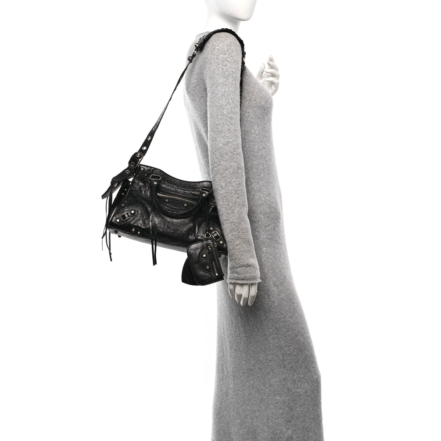 Agneau Arena Small Neo Cagole City Handbag Black