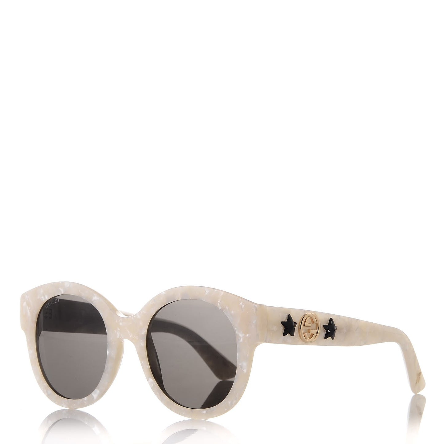Round Frame GG Star Sunglasses GG0207S White