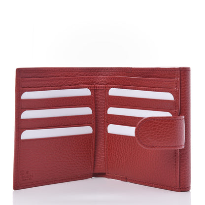 Gucci Dollar Calfskin Interlocking G French Wallet Rosso 5 of 10