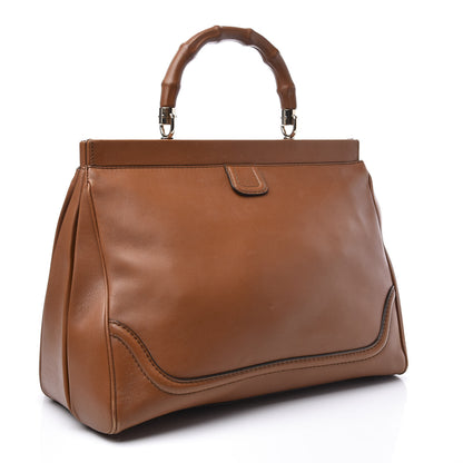 Gucci Calfskin Medium Bold Bamboo Top Handle Bag 2 of 17