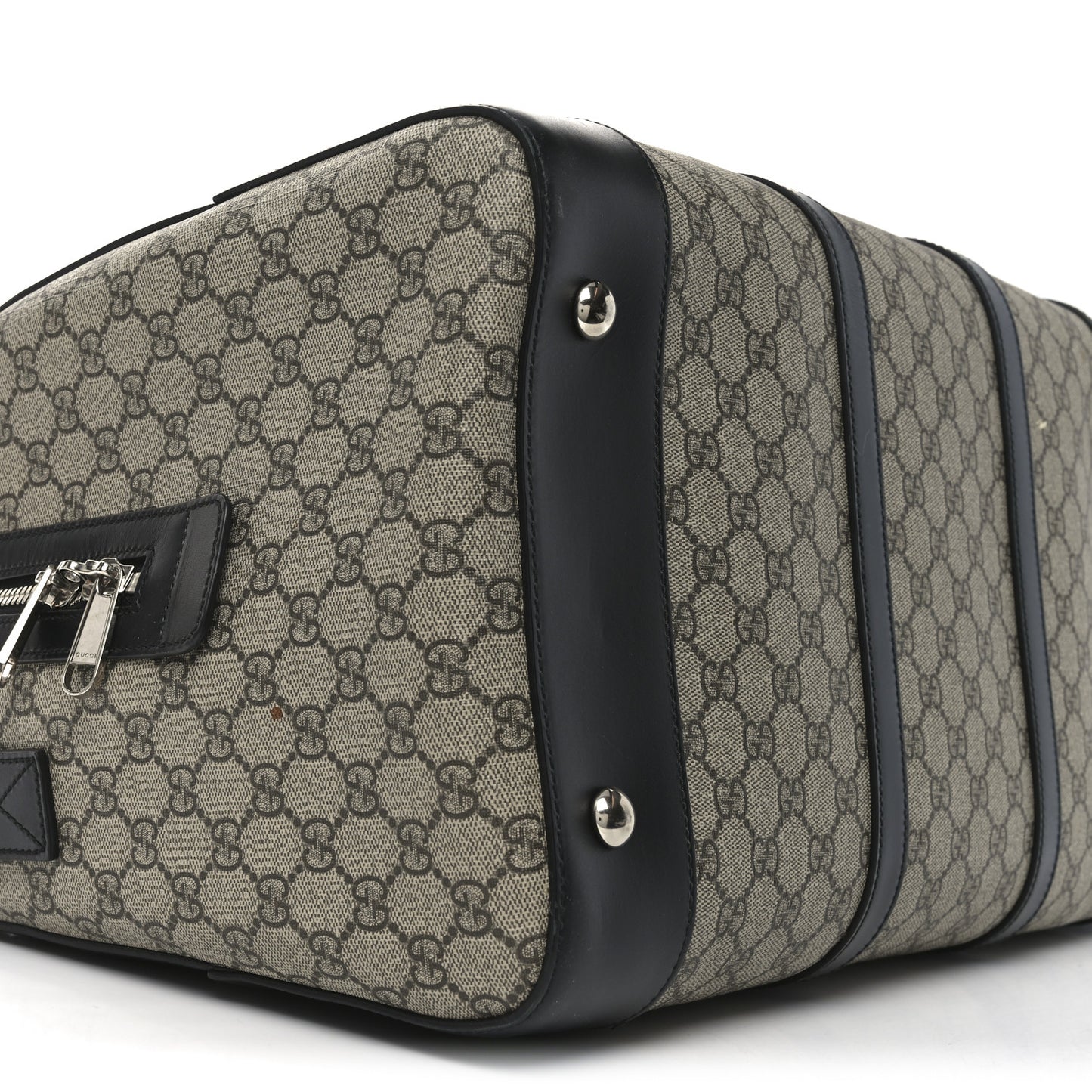 GG Supreme Monogram Selleria Calfskin Medium Duffle Beige Ebony Black