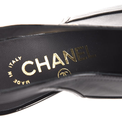 Chanel Patent Lambskin CC Bow Slingback Pumps 35.5 Black 8 of 9