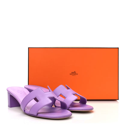 Hermes Calfskin Oasis Sandals 38 Violet 9 of 9