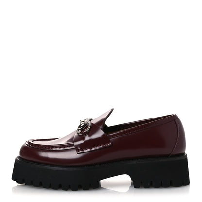 Gucci Cordovan Lux Womens Horsebit 45mm Platform Loafers 36.5 Vintage Bordeaux 1 of 15