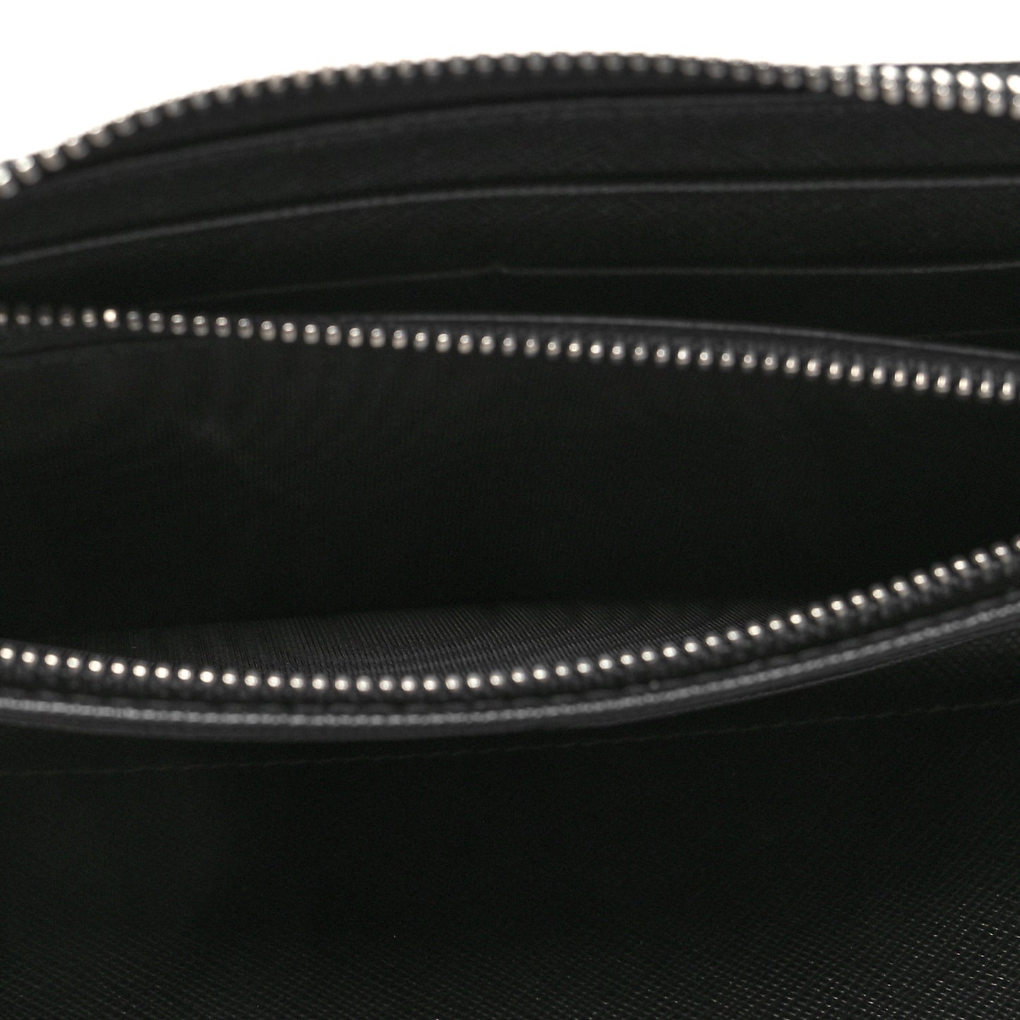 Saffiano Metal Large Zip Around Travel Wallet Black Rubino