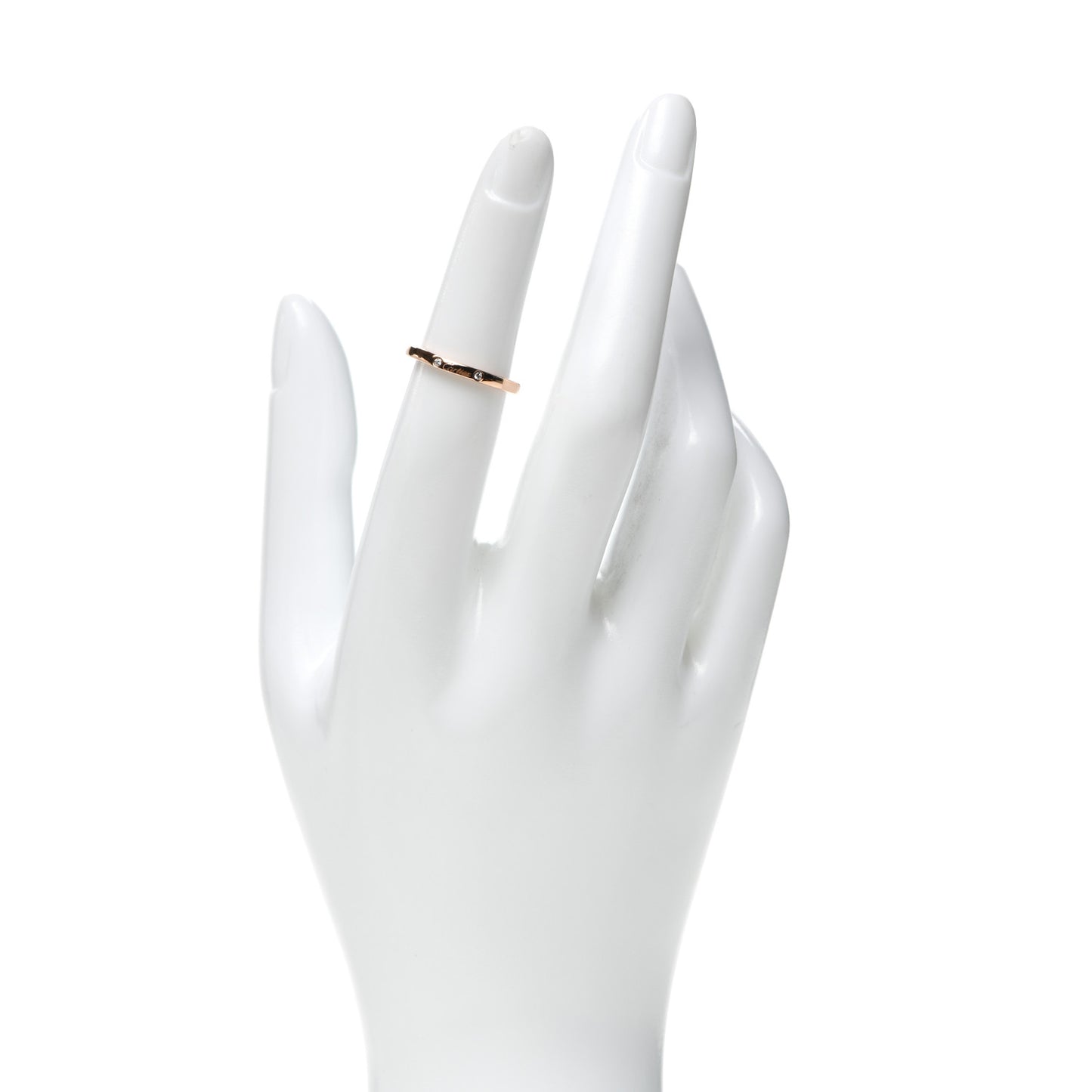 18K Pink Gold 3 Diamond Ballerine Wedding Band Ring 49 4.75