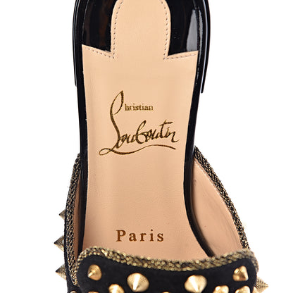 Christian Louboutin Suede Spikes Mulaconka 35 Mules 36 Black 8 of 9