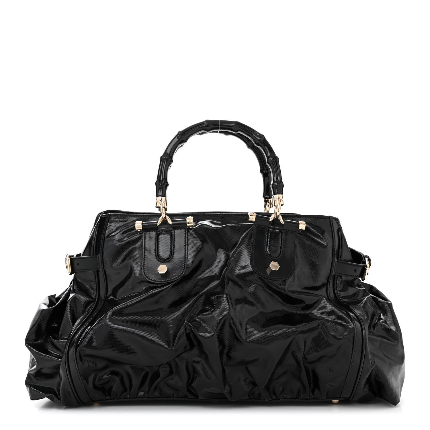 Gucci Dialux Pop Bamboo Large Top Handle Tote Black 1 of 11