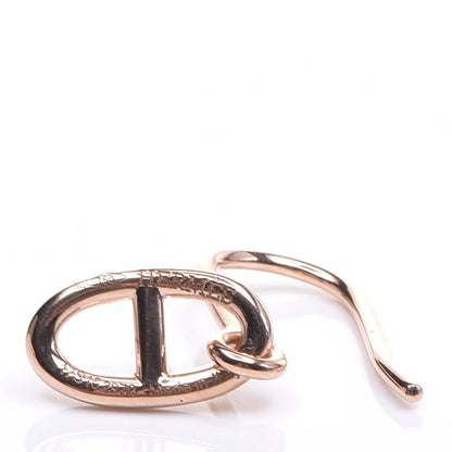 Hermes 18K Rose Gold Ronde Chaine d'Ancre Drop Earrings 3 of 4