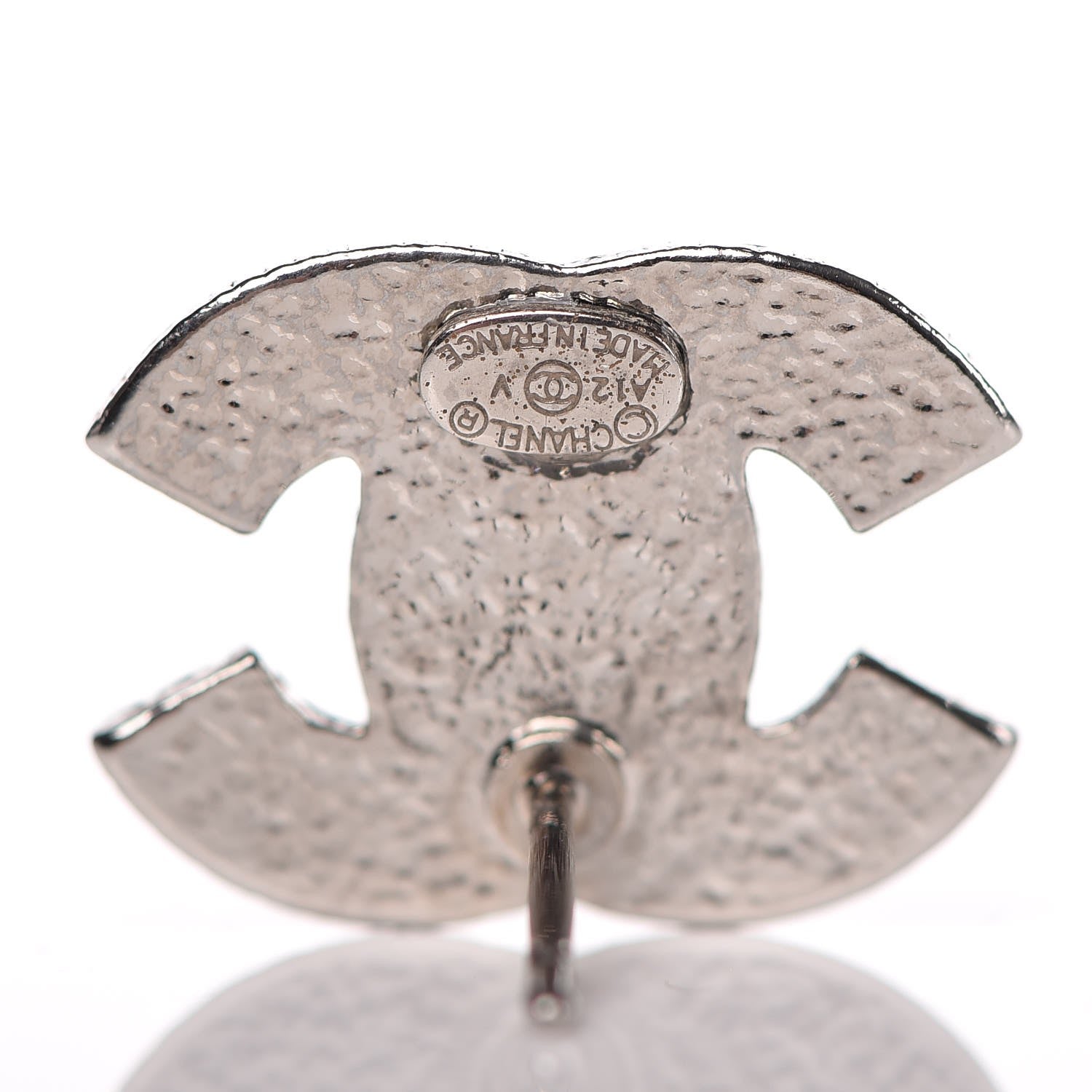 Chanel Crystal CC Earrings Silver 4 of 5
