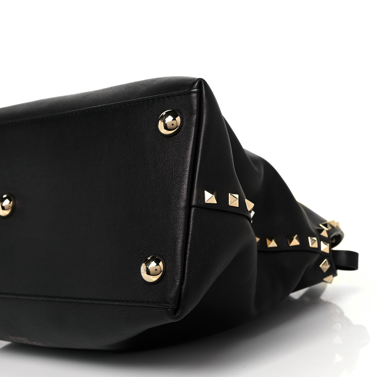 Valentino Garavani Vitello Rockstud Dome Satchel Black 17 of 23