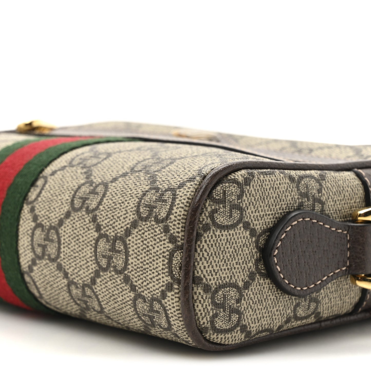 GG Supreme Monogram Web Mini Ophidia Shoulder Bag Brown
