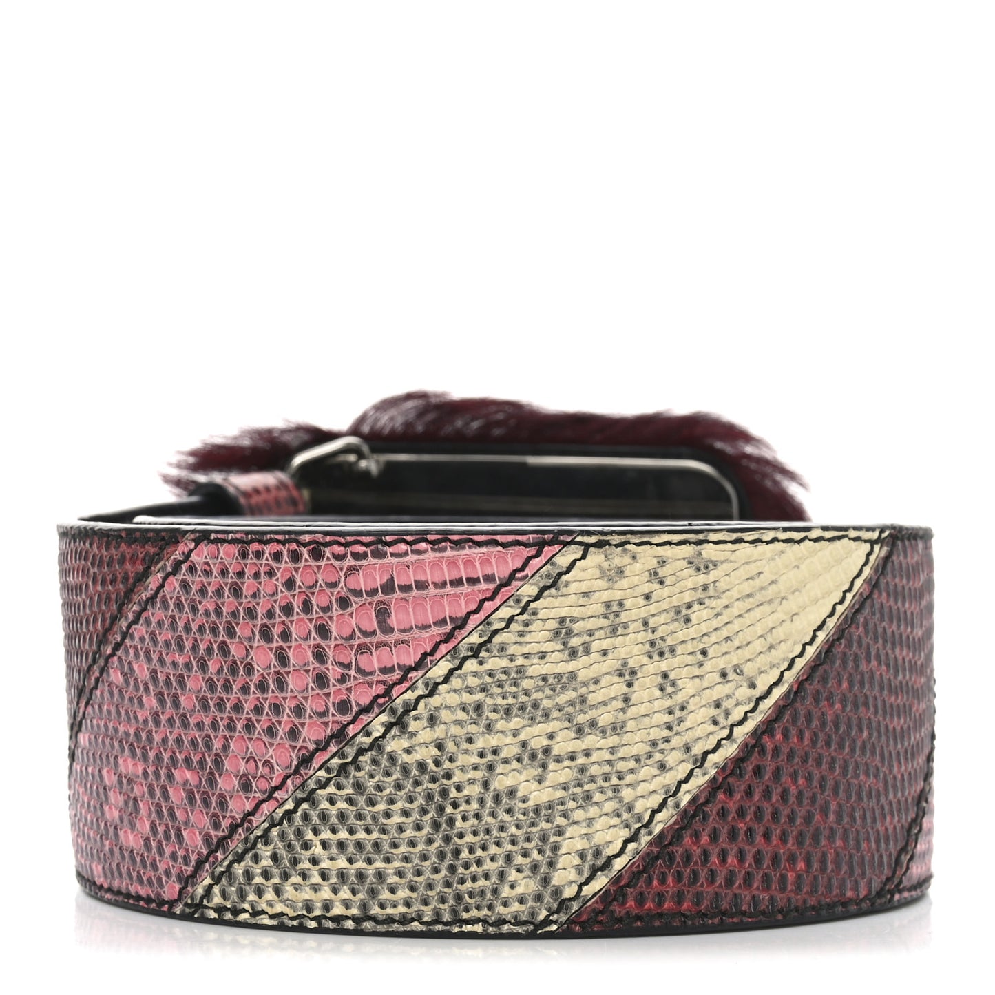 Snakeskin Fur Belt 80 32 Cherry Bego