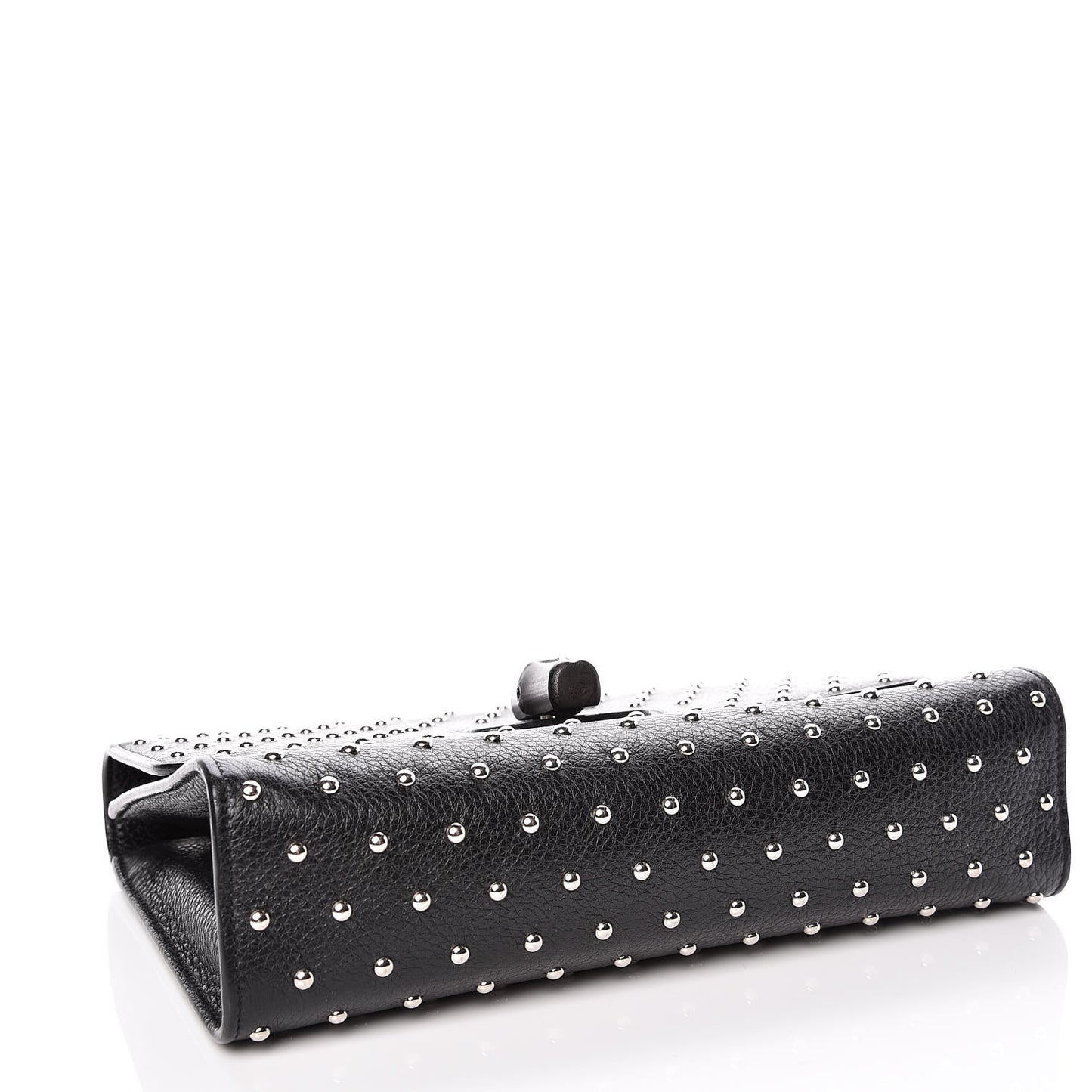 Calfskin Studded Medium Miss Bamboo Shoulder Bag Black