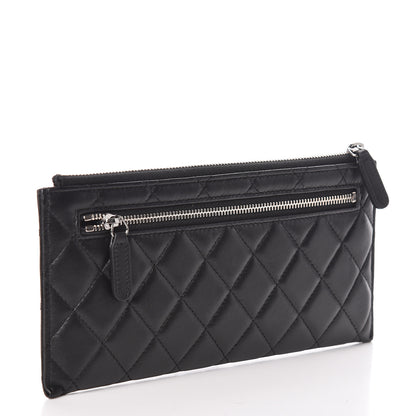 Chanel Lambskin Quilted Zip Pouch Black 3 of 8