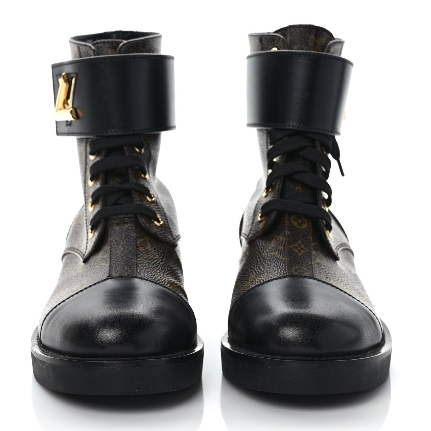 Calfskin Monogram Wonderland Flat Ranger Boots 37 Black