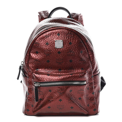 MCM Metallic Visetos Small Stark Backpack Scooter Red 1 of 5