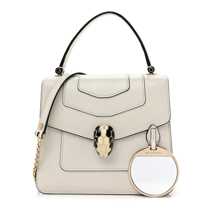 Bulgari Calfskin Serpenti Forever Top Handle White 1 of 19