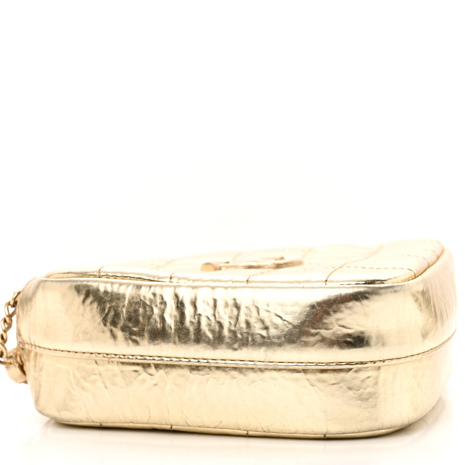 Chanel Hammered Metallic Calfskin Quilted Diamond Bag Gold 9 of 11