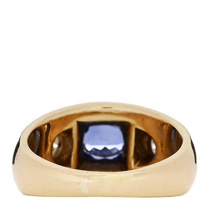 Bulgari 18K Yellow Gold Diamond Blue Sapphire Bombe Ring 47 4.25 3 of 5