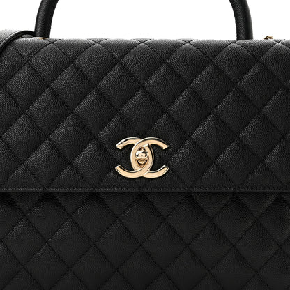 Chanel Caviar Quilted Medium Coco Handle Flap Black 7 of 10
