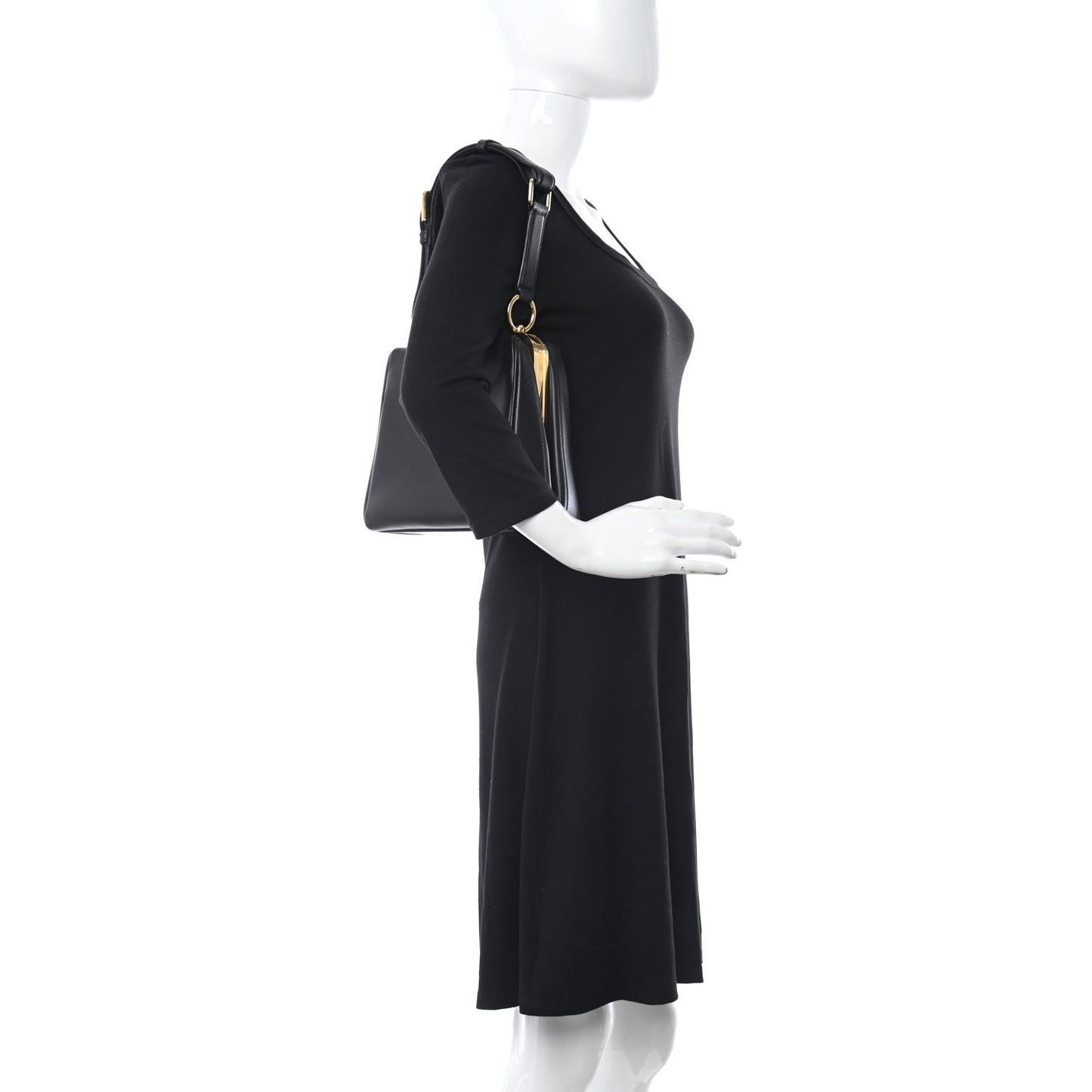 Calfskin Agata Shoulder Bag Black