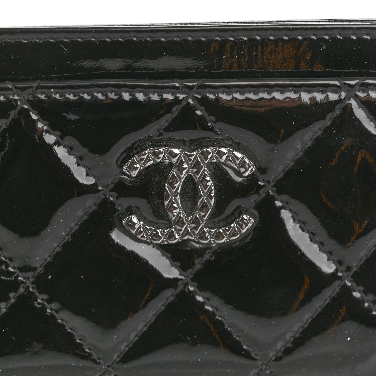 Chanel Patent Quilted Brilliant Card Holder Black 11 of 11