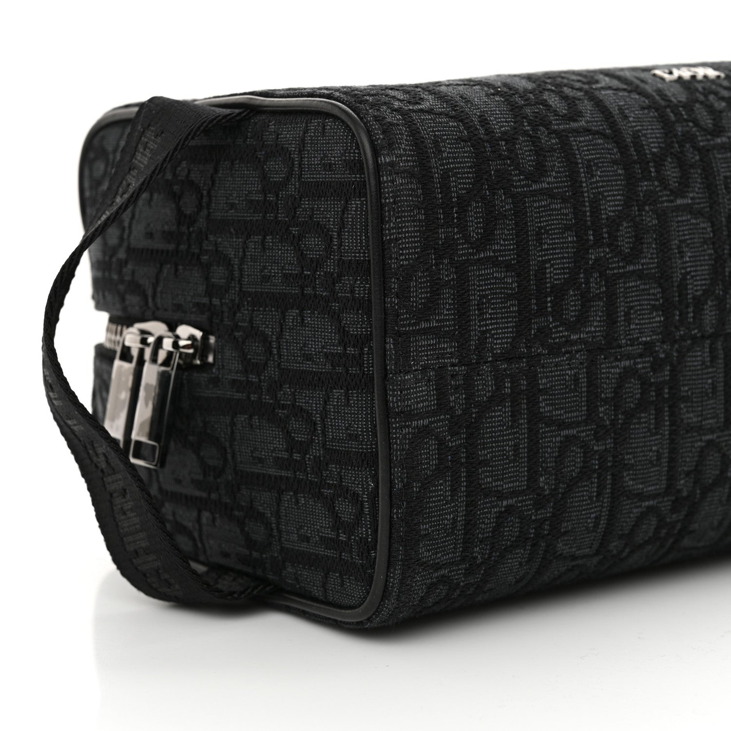 Christian Dior Oblique Jacquard Grained Calfskin Lingot Toiletry Bag Black 9 of 11