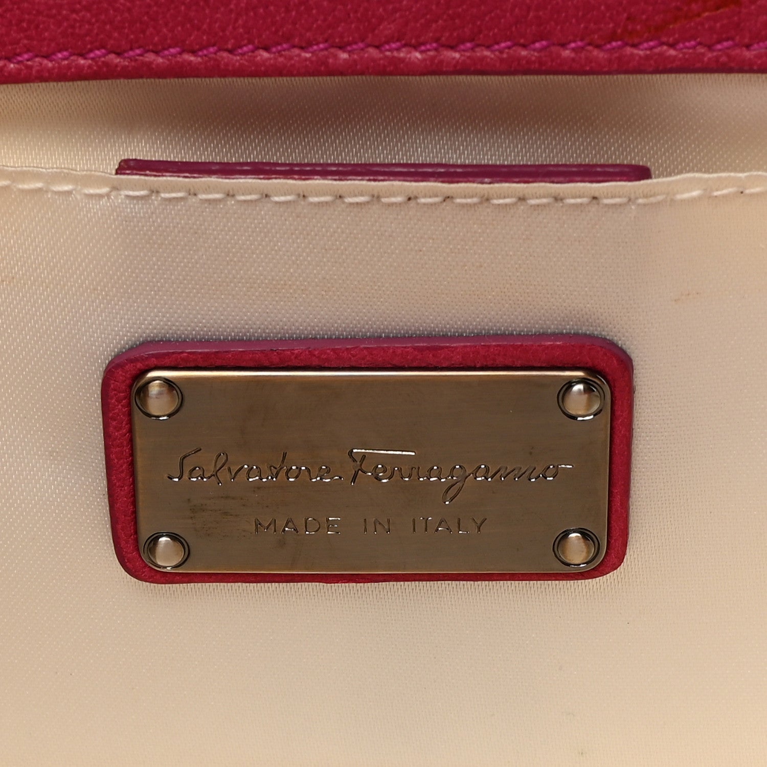 Salvatore Ferragamo Satin Musa Gancini Clutch Geranio 6 of 8