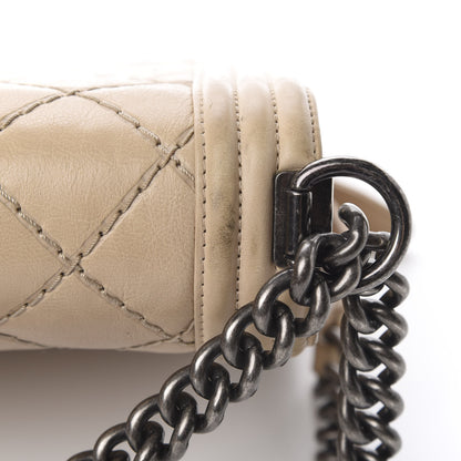 Chanel Calfskin Double Stitch Large Boy Flap Beige 21 of 21
