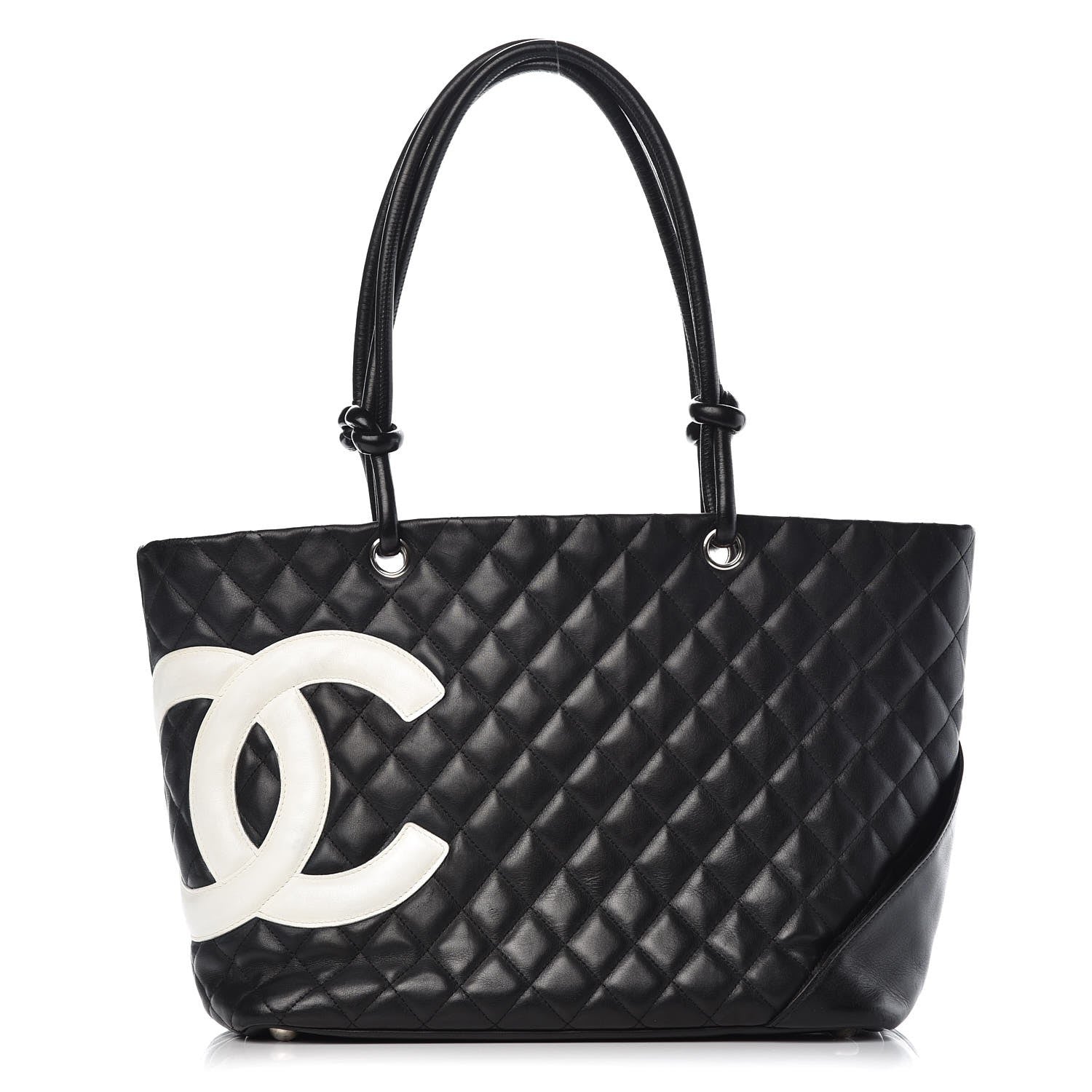 Chanel Calfskin Quilted Large Cambon Tote Black White 1 of 8