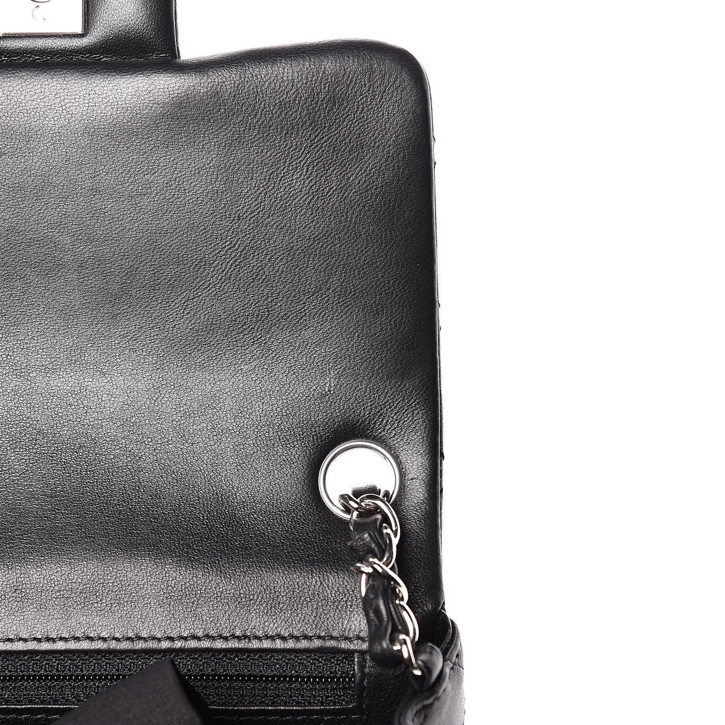 Lambskin Quilted Mini Square Flap Black