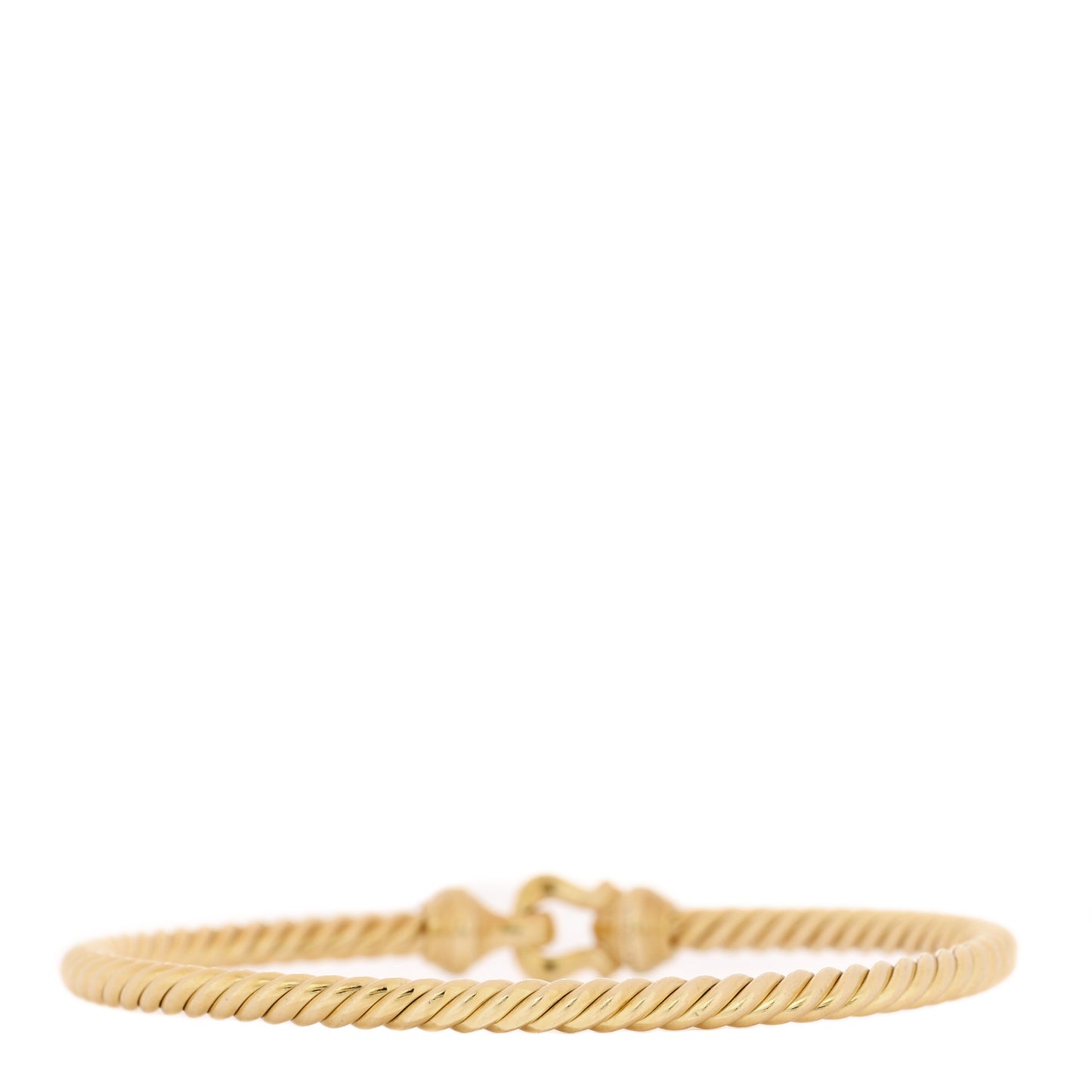 18K Yellow Gold Diamond 3.5mm Buckle Cablespira Bracelet