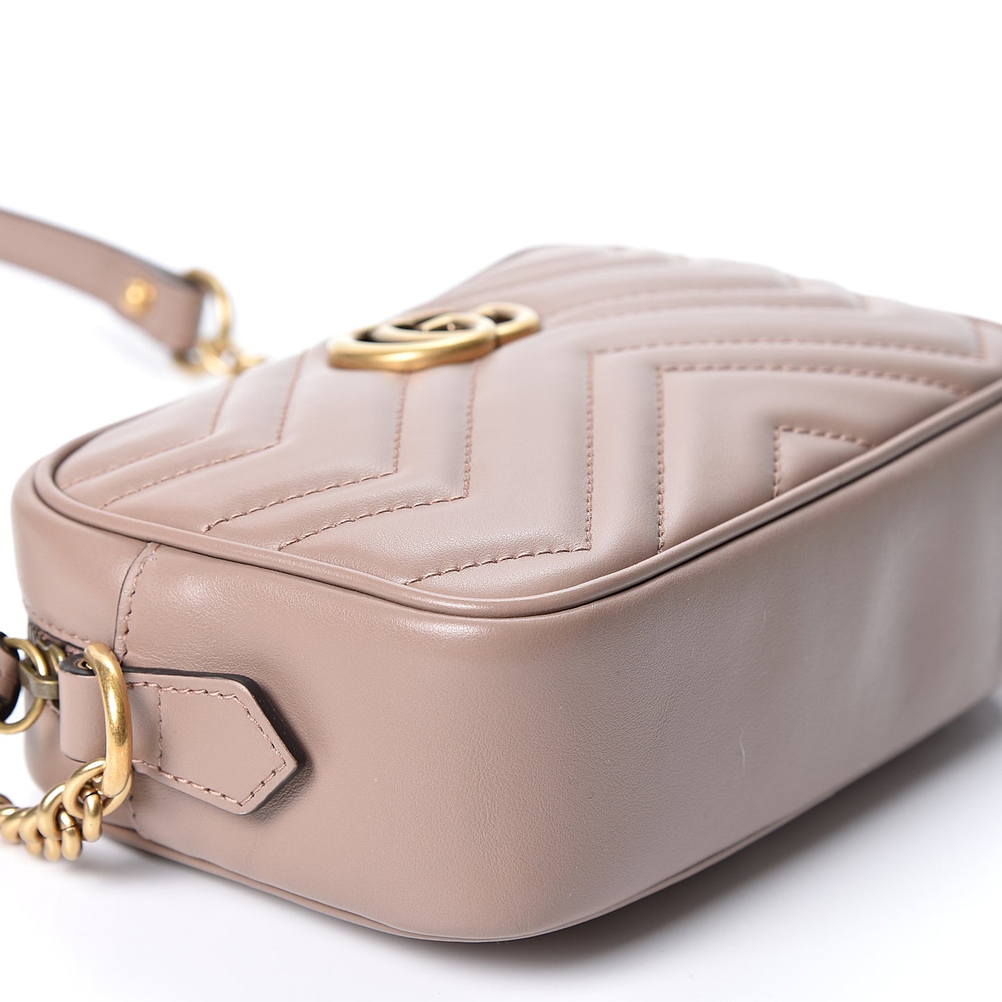 Calfskin Matelasse Mini GG Marmont Chain Shoulder Bag Porcelain Rose