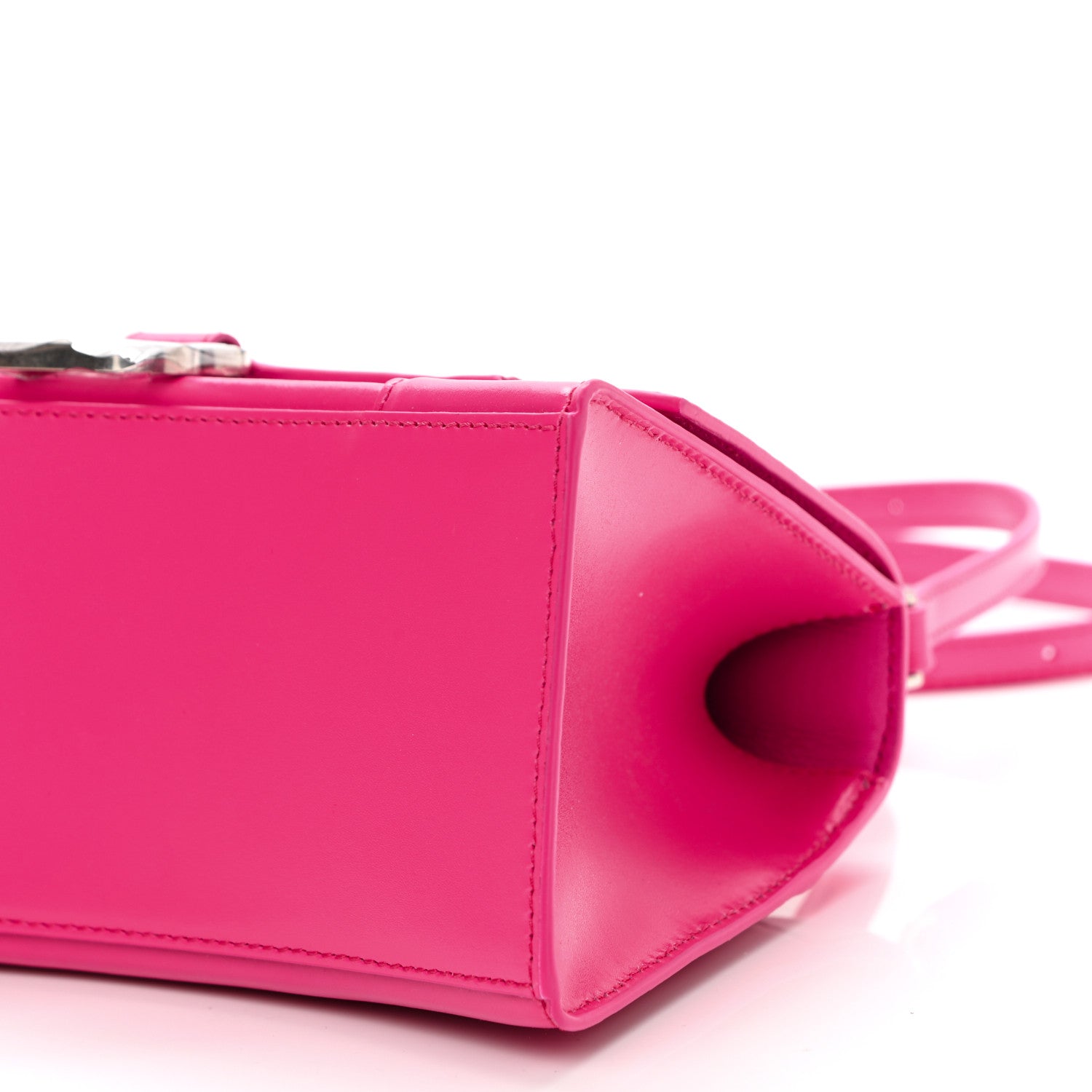 Balenciaga Shiny Box Calfskin Small Hourglass Top Handle Bag Acid Fuchsia 9 of 10