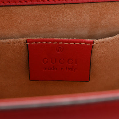 Gucci Calfskin Studded Small Padlock Shoulder Bag Hibiscus Red 6 of 21