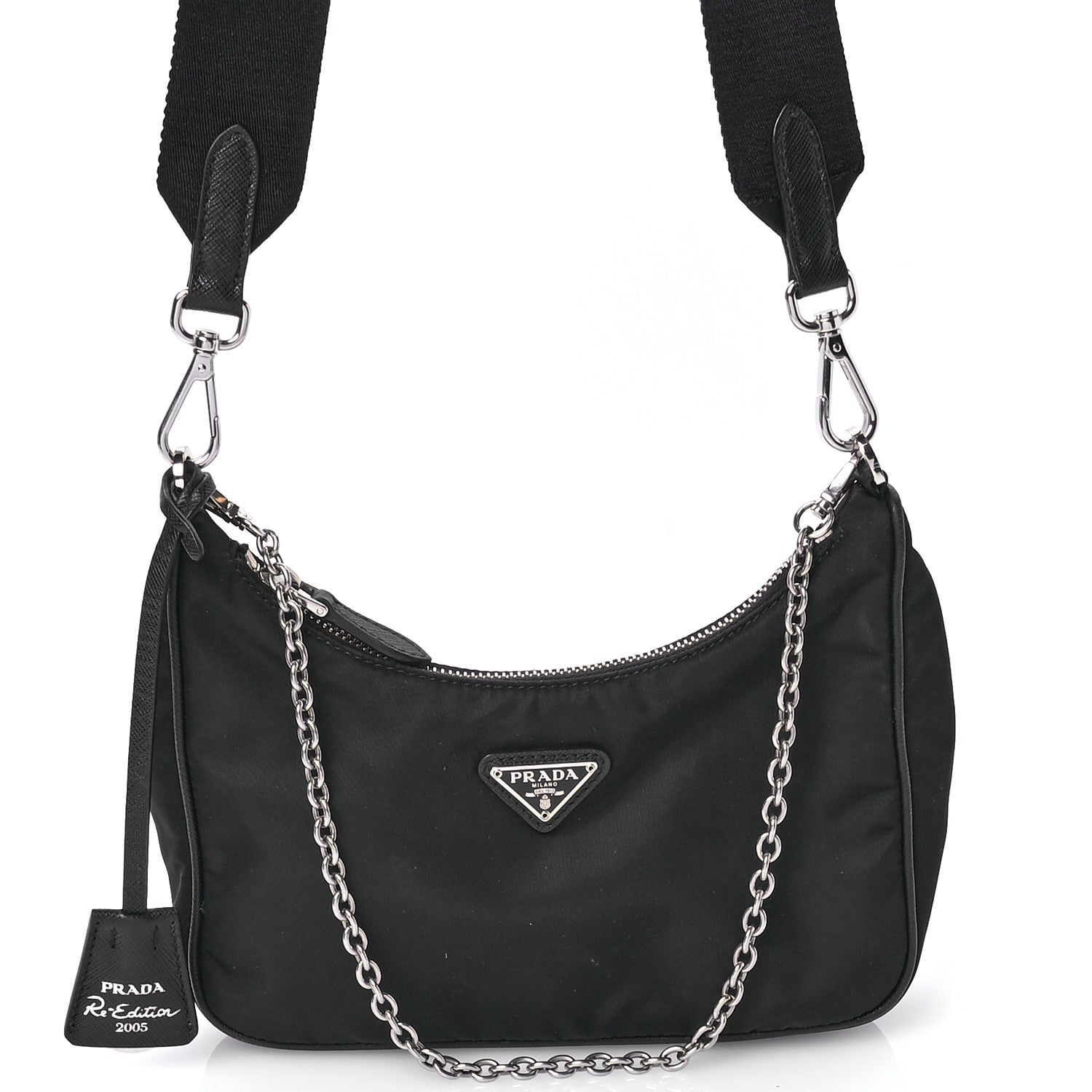 Prada Nylon Re-Edition 2005 Shoulder Bag Black 9 of 11