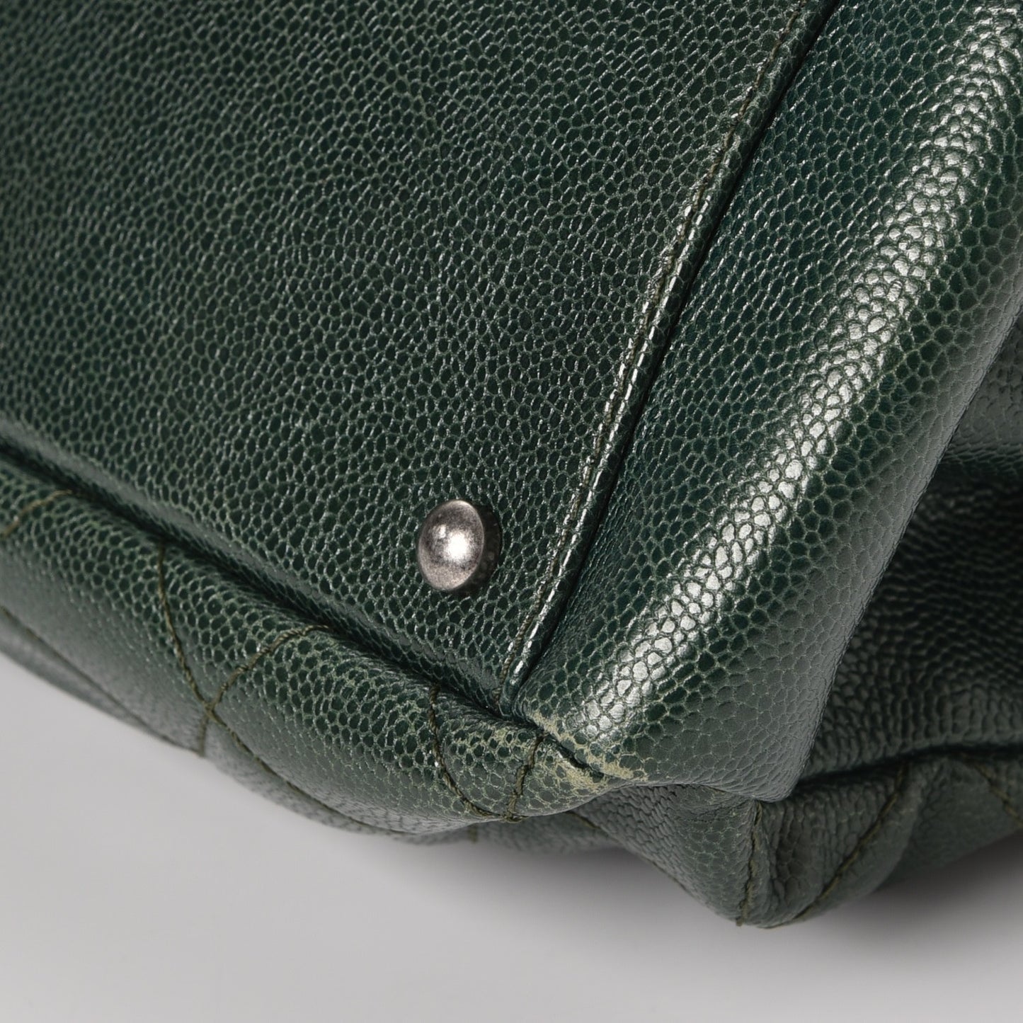 Caviar Chic Shopping Tote Dark Green