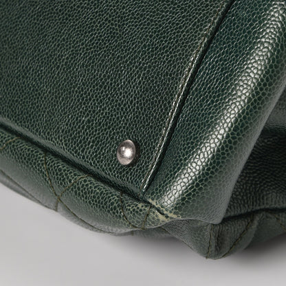 Chanel Caviar Chic Shopping Tote Dark Green 11 of 12