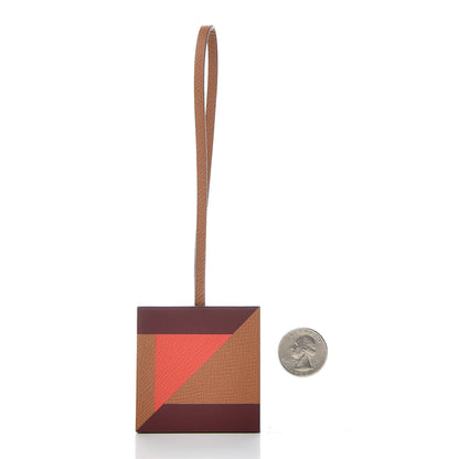 Hermes Epsom Sombrero Lettre Au Carre Z Charm Gold Capucine Rouge H 2 of 4