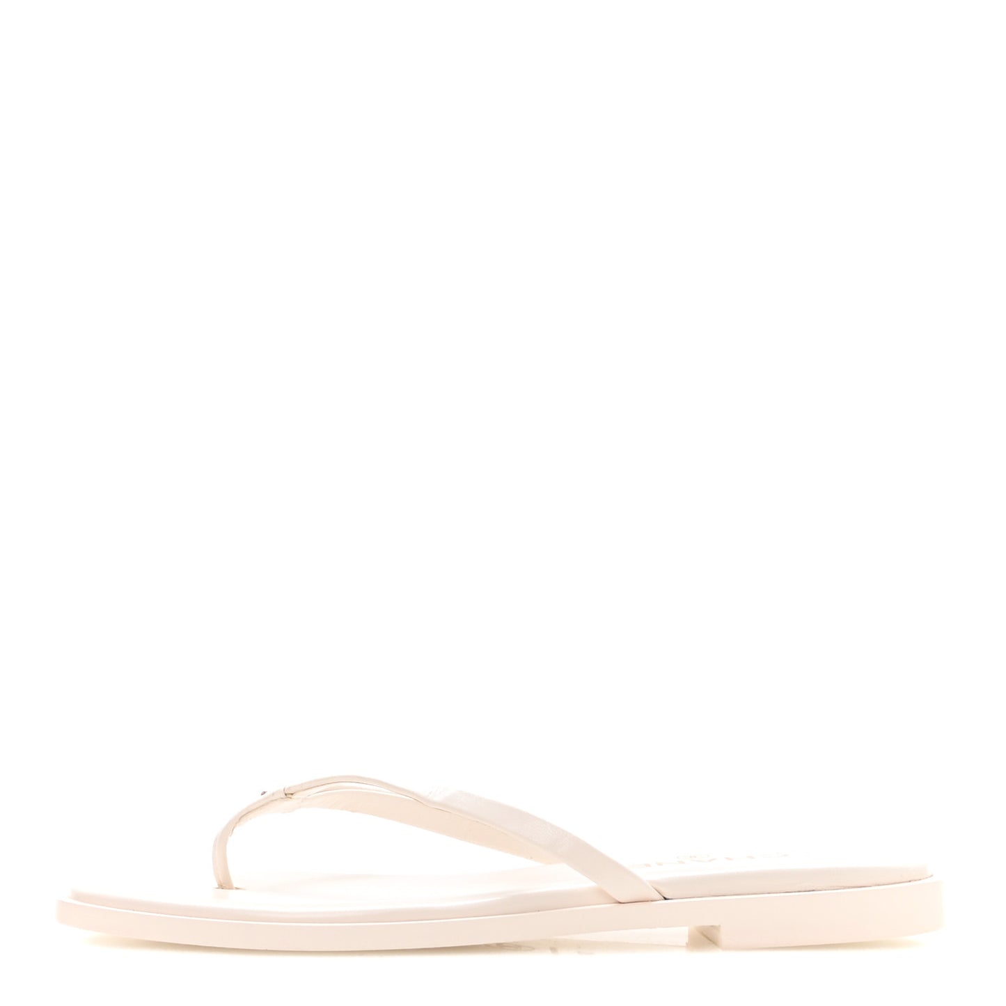 Goatskin CC Times Square Thong Sandals 38.5 White