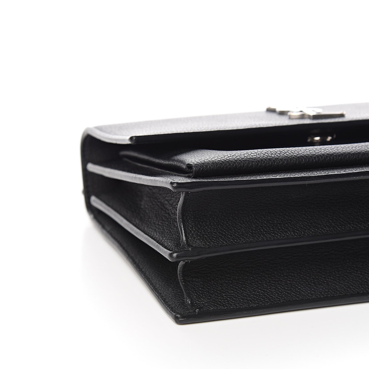Saint Laurent Grained Calfskin Medium Monogram Sunset Black 7 of 9