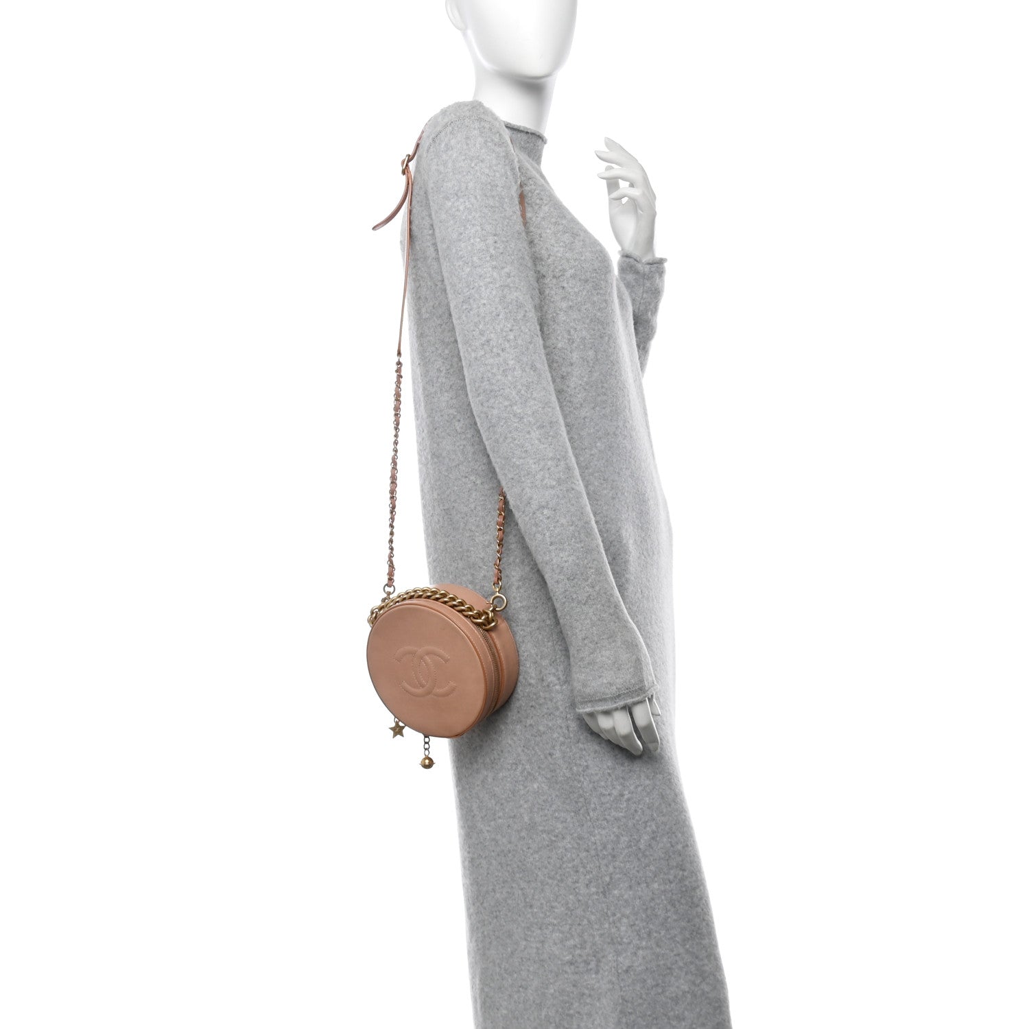 Chanel Glazed Calfskin Round As Earth Evening Bag Beige 2 of 16