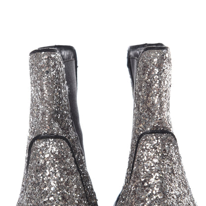 Jimmy Choo Glitter Monty Ankle Boots 35 Silver 11 of 12