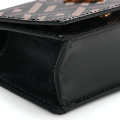 Versace Coated Canvas La Greca Signature Print Virtus Mini Chain Bag Black Caramel 6 of 7